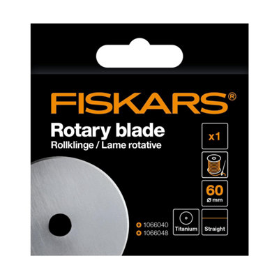 Fiskars 60mm Straight Titanium Carbide Coated Replacement Rotary Cutter ...