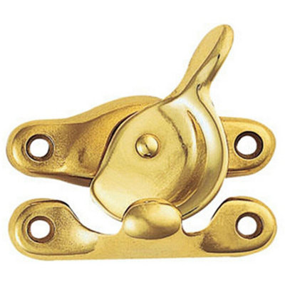 Fitch Pattern Sash Window Fastener 49mm Fixing Centres Polished Brass