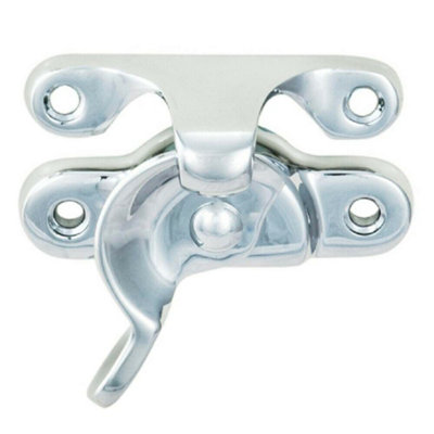 Fitch Pattern Sash Window Fastener 49mm Fixing Centres Polished Chrome