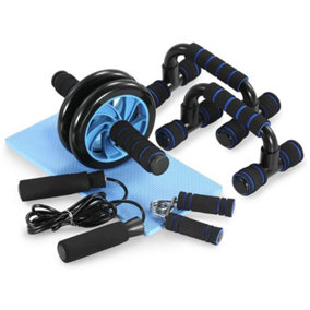 Fitness Invention Ab Roller Wheel AB Wheel Roller Kit with Push-Up Bar Jump Rope