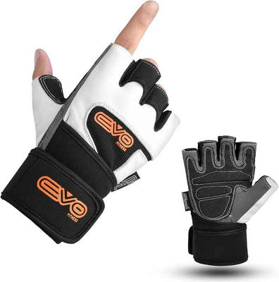 thumbnail image 2 of Real Leather Weight Lifting Gloves - Gym Fitness Bodybuilding Cycling Exercise Gloves With Padding 2 of 11