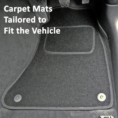 Fits BMW 1 Series E87 2004 to 2011 Tailored Carpet Car Mats Black 4pcs Fabric Tabs
