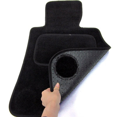 Fits BMW 1 Series E87 2004 to 2011 Tailored Carpet Car Mats Black 4pcs Fabric Tabs - 6