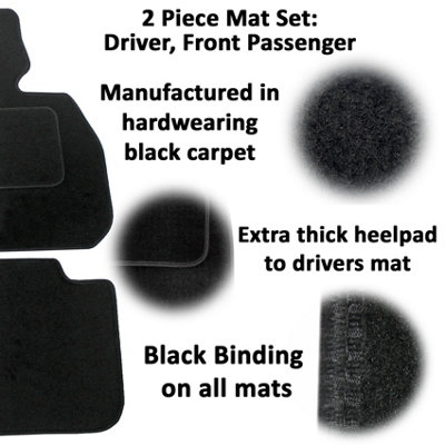 Fits Citroen Berlingo Van Mats Carpet Mk3 2019 onwards 2pc Car Floor Set - 5