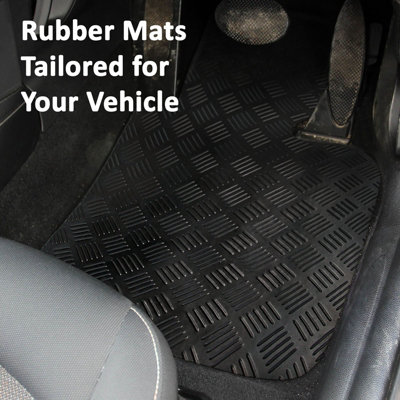 Fits Ford Fiesta Mk7 2011-2017 Tailored Rubber Car Mats Black 4pc Floor Mat Set