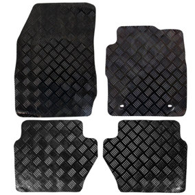 Fits Ford Fiesta Mk7 Car Mats Rubber 2009 to 2011 4pc Floor Set Oval Clips