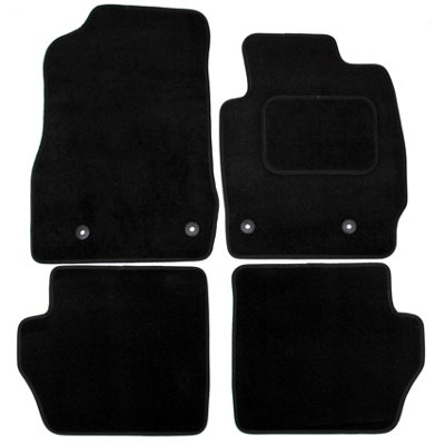 Fits Mazda 2 Car Mats Tailored Carpet 2007 to 2014 4pcs Black Floor Set