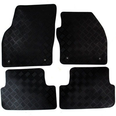 Fits VW Polo Mk6 2018 onwards Tailored Rubber Car Mats Black 4pc Floor Set DIY at B&Q