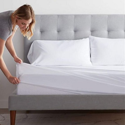 Fitted Sheet 25CM Deep Anti Allergic & Breathable White Bedsheet Single Double S. King Sizes