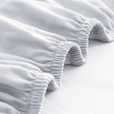 Fitted Sheet 25CM Deep Anti Allergic & Breathable White Bedsheet Single Double S. King Sizes