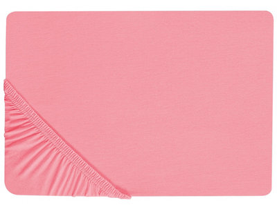 Fitted Sheet JANBU Cotton 140x200 cm Coral