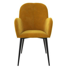 Fitz accent chair in velvet mustard yellow