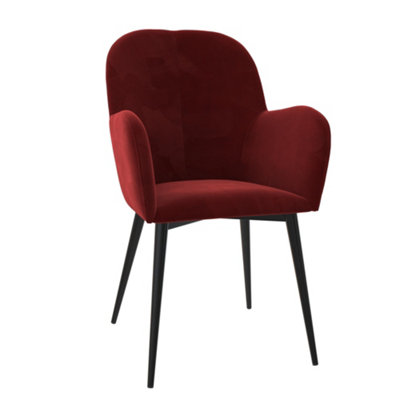 Fitz Dining Chair in Velvet Burgundy