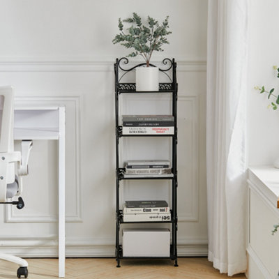 Five-layer Black Iron Foldable Multi-layer Storage Rack Plant Rack 30cm ...