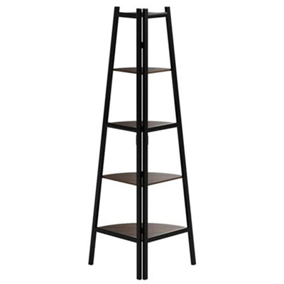 Five-layer Retro Trapezoidal Corner Folding Storage Rack 70cm W x 160.5cm H