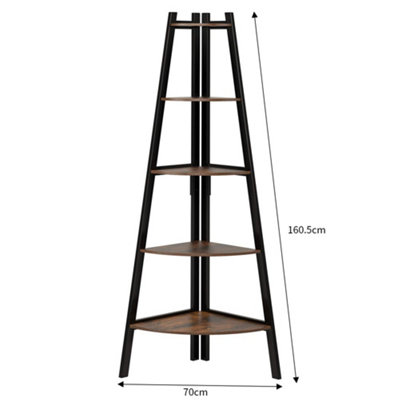 Five-layer Retro Trapezoidal Corner Folding Storage Rack 70cm W x