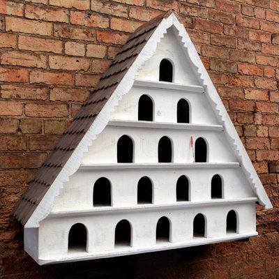 Five Tier Dovecote (Large Hole) Framlingham Traditional English Triangular Wall Mounted Birdhouse for Doves or Pigeons