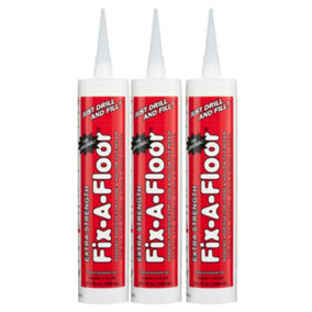 Fix-A-Floor Extra Strength Bonding Adhesive for Loose and Hollow Tiles, Wood, LVT & Laminate. Includes 2mm+ - Pack of 3