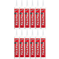 Fix-A-Floor Extra Strength Bonding Adhesive for Loose and Hollow Tiles, Wood, LVT & Laminate. Includes 2mm+ Tip - Pack of 12