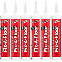 Fix-A-Floor Extra Strength Bonding Adhesive for Loose and Hollow Tiles, Wood, LVT & Laminate. Includes 2mm+ tip - Pack of 6