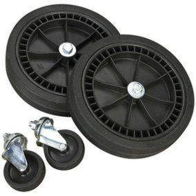 Fixed Compressor Wheel Kit - 2 Castors & 2 Fixed Wheels - For Static Compressors