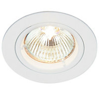 Fixed Round Recess Ceiling Down Light Gloss White 80mm Flush GU10 Lamp Fitting