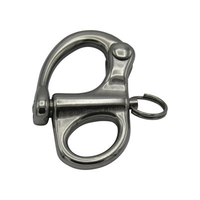 Fixed Snap Shackle Stainless Steel 87MM (Quick Release Captive Pin Spinnaker Carabiner) - 3