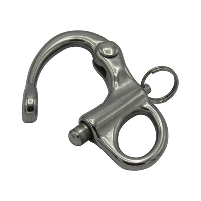 Fixed Snap Shackle Stainless Steel 87MM (Quick Release Captive Pin Spinnaker Carabiner) - 4