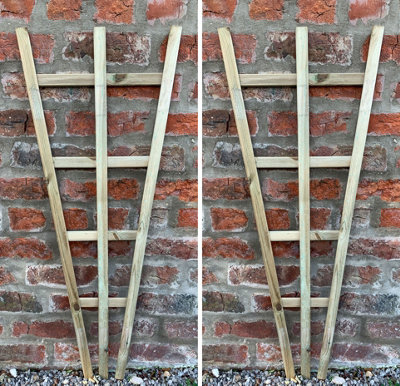 Fixed Wooden Trellises Garden Lattice Climbing Support Frames H(100cm) Set of 2