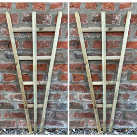 Fixed Wooden Trellises Garden Lattice Climbing Support Frames H(100cm) Set of 2