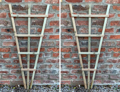 Fixed Wooden Trellises Garden Lattice Climbing Support Frames  H(120cm) Set of 2