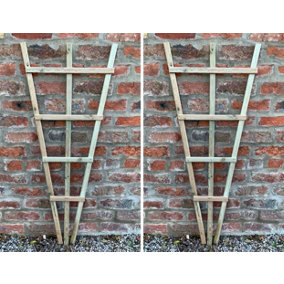 Fixed Wooden Trellises Garden Lattice Climbing Support Frames  H(120cm) Set of 2