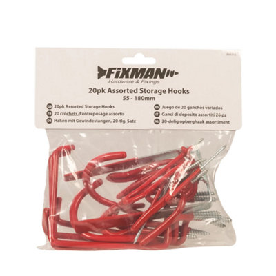 Fixman (994116) Assorted Storage Hooks Pack 20pce