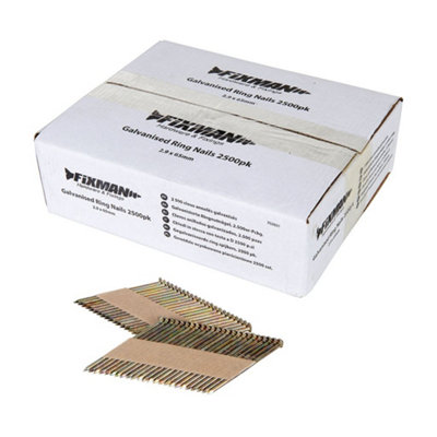 Fixman Galvanised Ring Nails 2500pk - 2.9 x 65mm