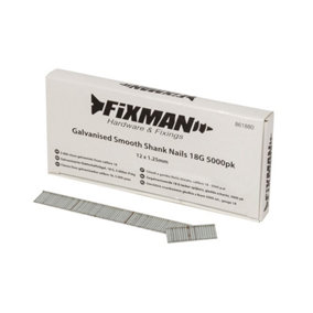 Fixman - Galvanised Smooth Shank Nails 18G 5000pk - 12 x 1.25mm