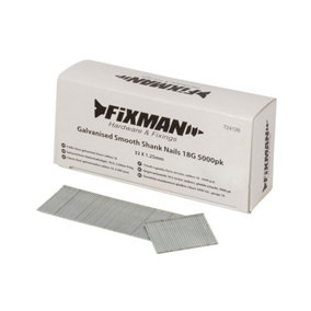 Fixman - Galvanised Smooth Shank Nails 18G 5000pk - 32 x 1.25mm