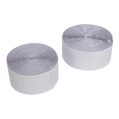 Fixman - Hook & Loop Tape White Self-Adhesive 2pce - 50mm x 5m