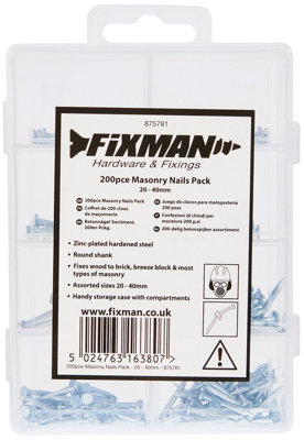 Fixman Masonry Nails Pack - 200pce