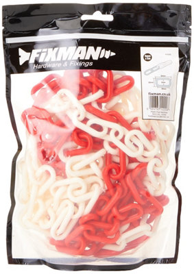 Fixman Plastic Chain - 6mm x 5m Red/White