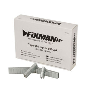 Fixman - Type 90 Staples 5000pk - 5.80 x 13 x 1.25mm