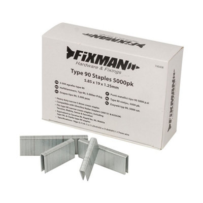 Fixman - Type 90 Staples 5000pk - 5.80 x 19 x 1.25mm