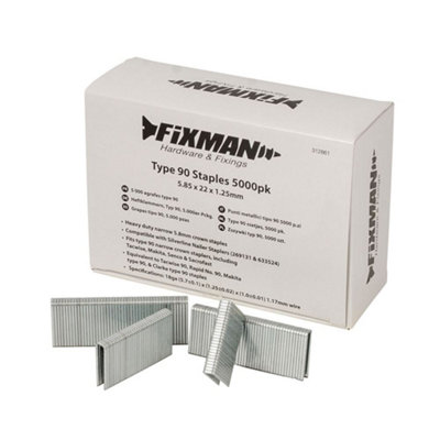 Fixman - Type 90 Staples 5000pk - 5.80 x 22 x 1.25mm