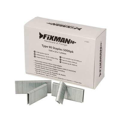 Fixman Type 90 Staples 5000pk - 5.80 x 22 x 1.25mm