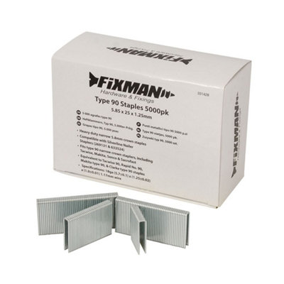 Fixman - Type 90 Staples 5000pk - 5.80 x 25 x 1.25mm