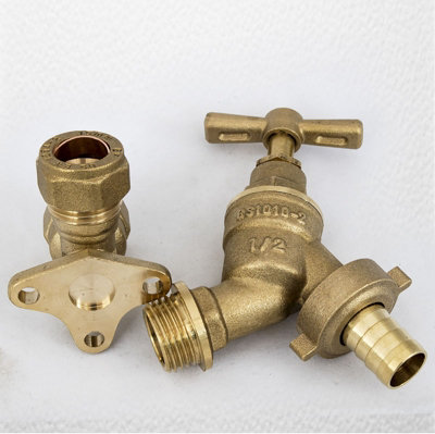 FixTheBog™ 1/2 inch Bip Tap with Brass Wall Plate with instructions - 3
