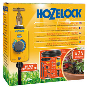 FixTheBog™ Enhanced Hozelock 25 Pot Automatic Watering Kit Select Controller Timer & Water Regulations compatible Tap & PTFE tape