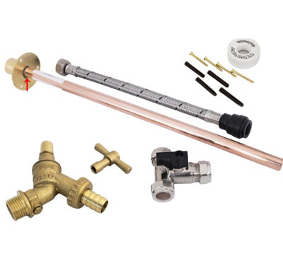 FixTheBog™ Professional 350mm Flange Outside Tap Kit Vandal Proof Lock shield DIY