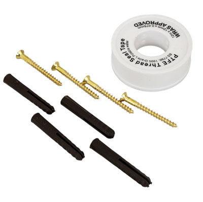 FixTheBog™ Professional 350mm Outside 1/2 inch Hose Union Bib Tap Set - Complete Fixing Kit and Through Wall Backplate - 4