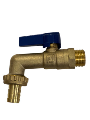 FixTheBog™ UK Made Brass 1/2" Quarter turn High Quality Brass Lever Outdoor Garden Tap Hose Watering with Double Check valve