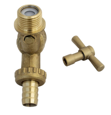FixTheBog™ UK Made Brass Anti Vandal Outdoor Garden Tap Hose Watering 1/2" Hose Union Bib Tap with Double Check valve